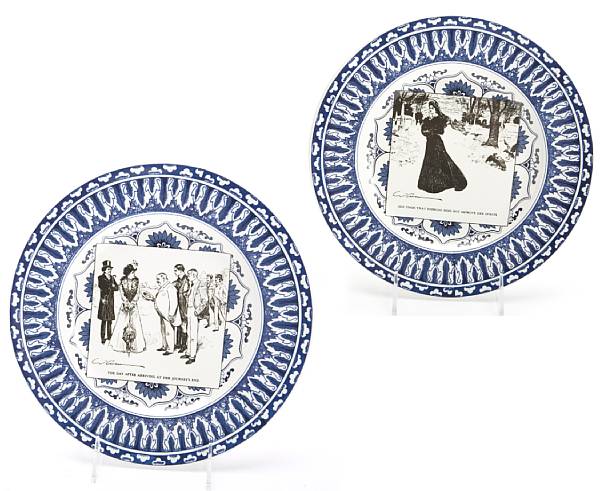 Appraisal: A set of twenty-two English ironstone transfer decorated 'Gibson Girl'