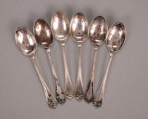 Appraisal: Set of Demitasse Spoons circa - Six delicate Sheffield Sterling