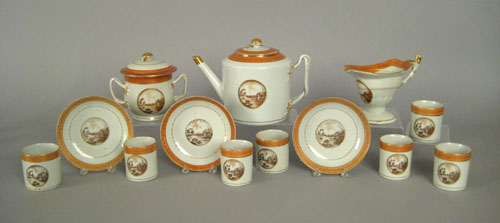 Appraisal: Chinese export porcelain tea service early th c with sepia