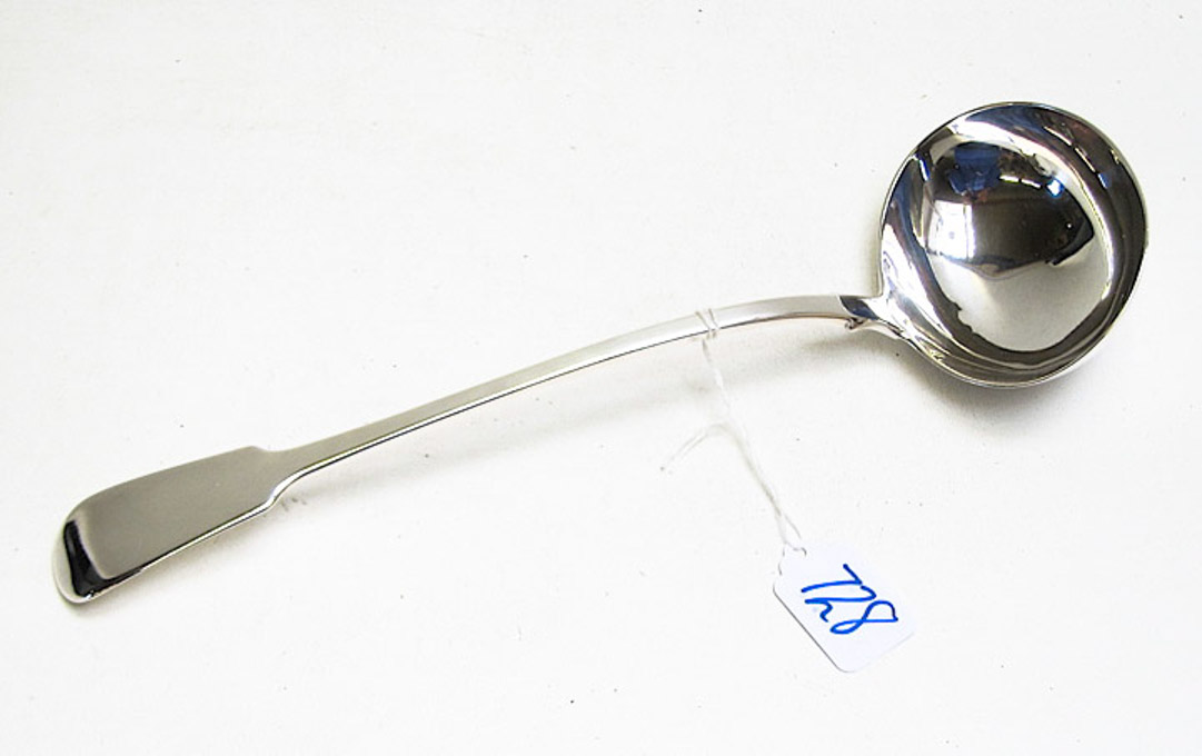 Appraisal: ENGLISH STERLING SILVER PUNCH LADLE hallmarked London Mary Chawner silversmith