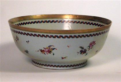 Appraisal: Chinese export porcelain punch bowl late th century Decorated with