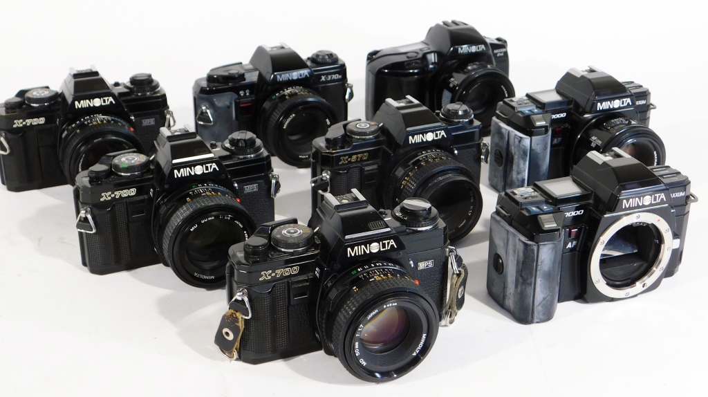 Appraisal: GROUP OF MINOLTA MM SLR CAMERAS Group of Minolta mm