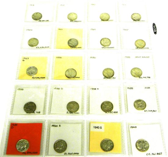 Appraisal: COINS Better date and grade Mercury Dimes dated from to