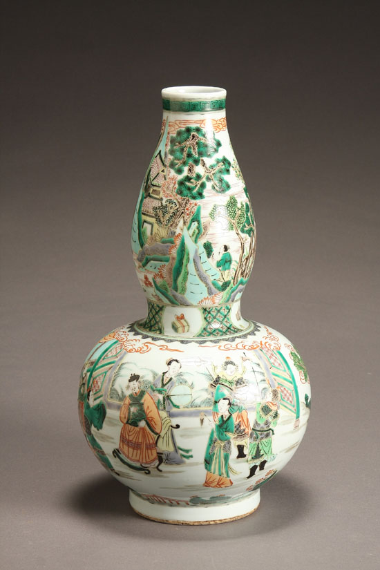 Appraisal: Lot Property of Various Owners Chinese 'Famille Verte' Double-Gourd Vase