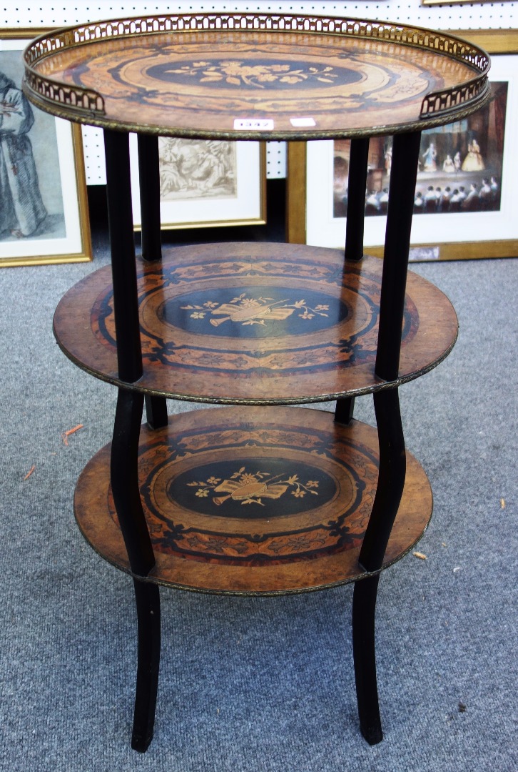 Appraisal: A late th century French gilt metal mounted three tier