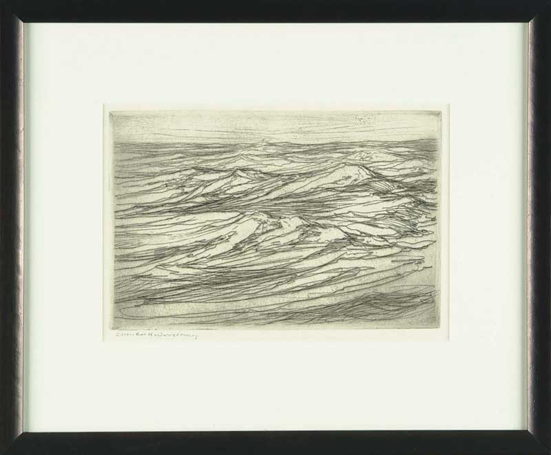 Appraisal: CHARLES HERBERT WOODBURY American - WAVES Etching on paper scene