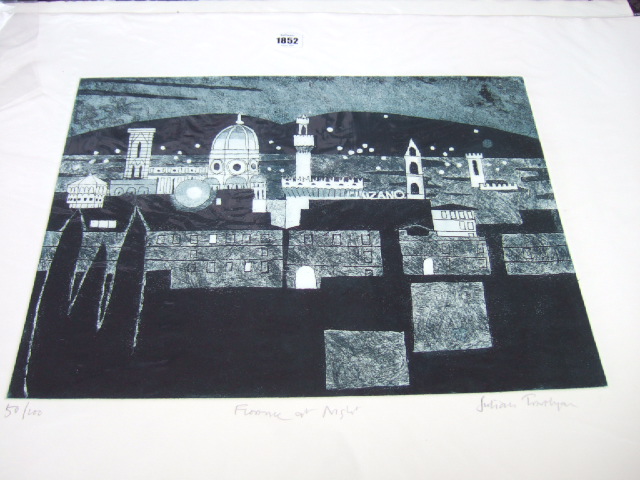 Appraisal: Julian Trevelyan - Florence at night colour etching and aquatint