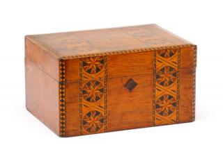 Appraisal: Marquetry Inlaid Tunbridge Sewing Box English mid to late th