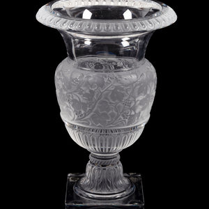 Appraisal: A Lalique Versailles Vase Second Half th Century Height inches