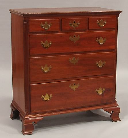 Appraisal: Three small thumb-molded drawers over wide graduated drawers all thumb-molded