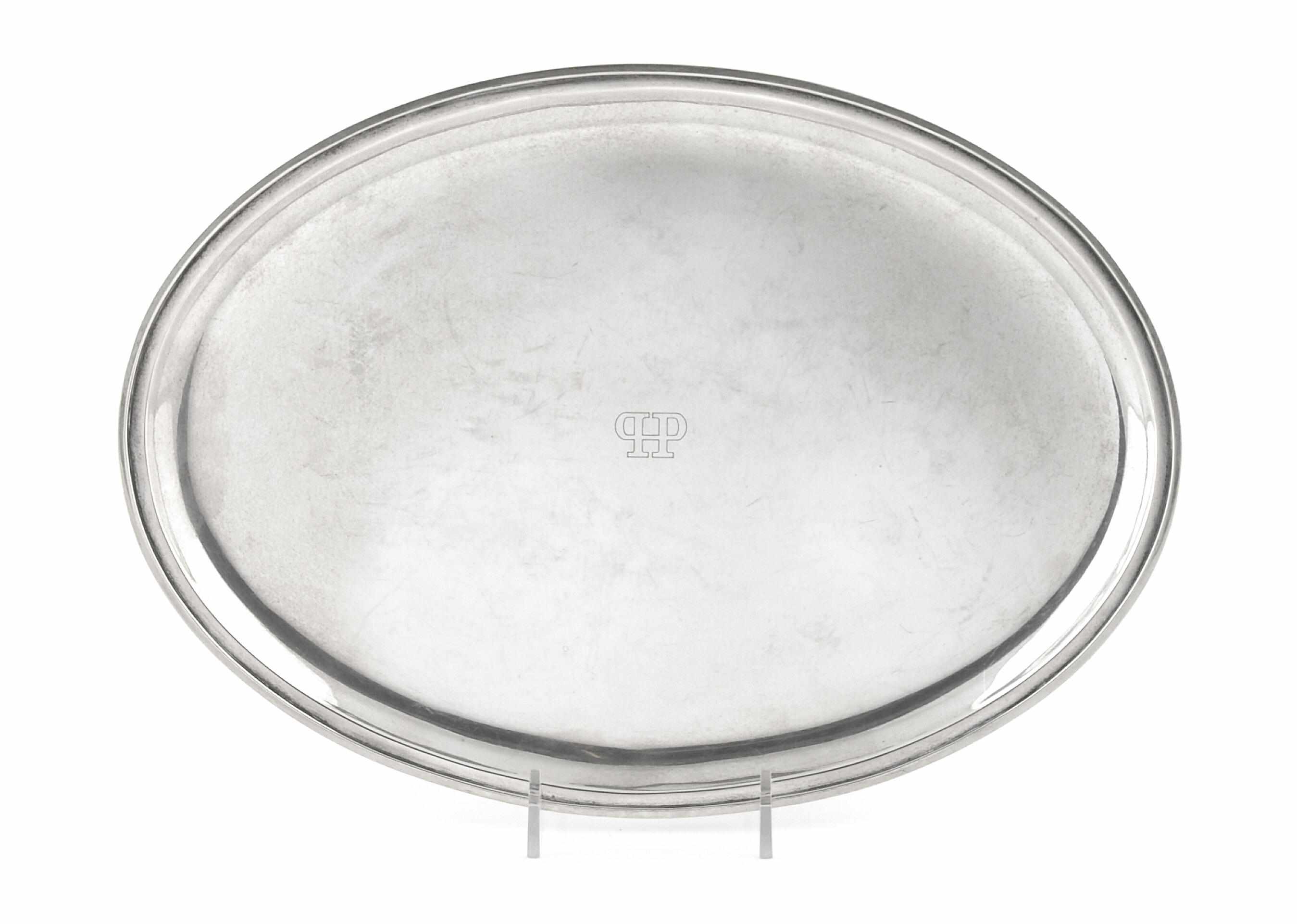 Appraisal: A Dutch silver oval tray FA A Presburg Zoon Haarlem