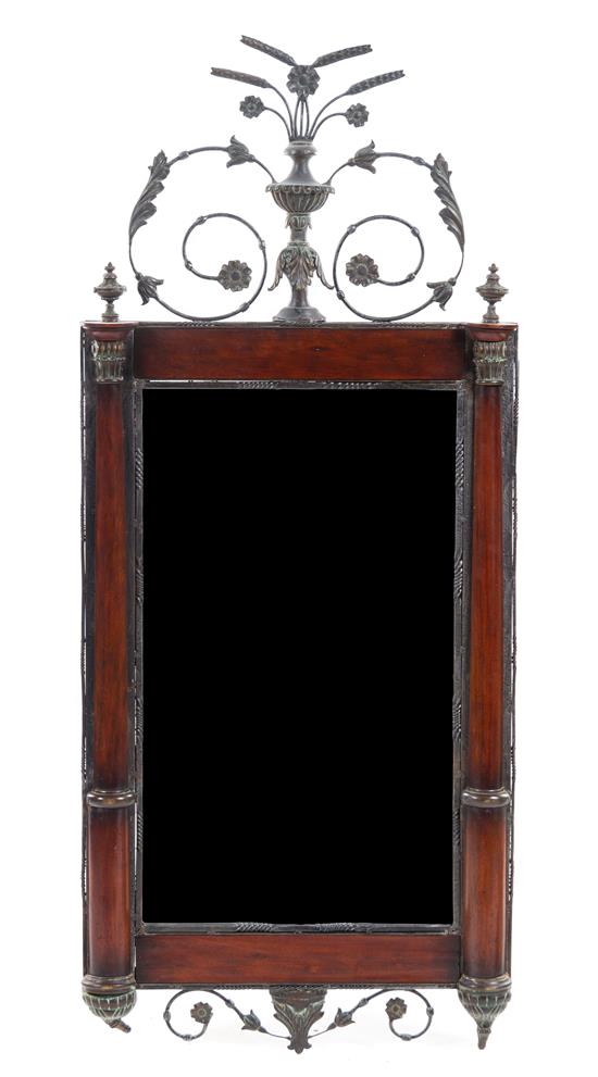 Appraisal: Sale Lot A Continental Iron Mounted Mahogany Mirror th century