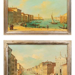 Appraisal: Venice Scenes a pair of works th Century Each x