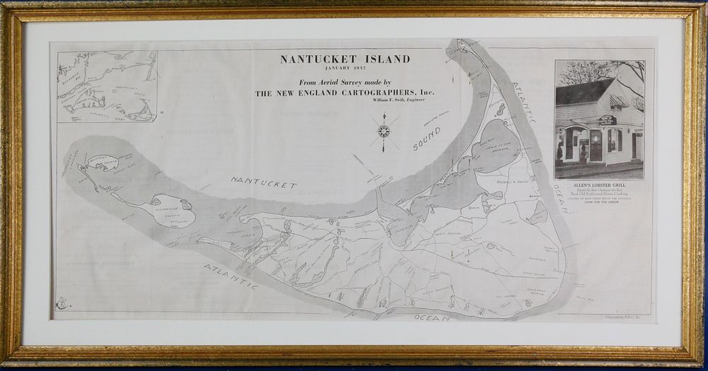 Appraisal: Scarce Map of Nantucket Island Scarce Map of Nantucket Island