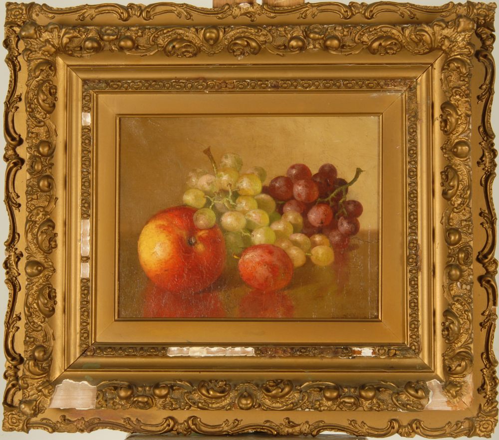 Appraisal: BRYANT CHAPINAmerican - Still life with apples and grapes Signed