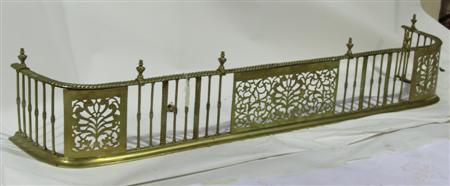 Appraisal: An early th century brass fender of rounded rectangular form