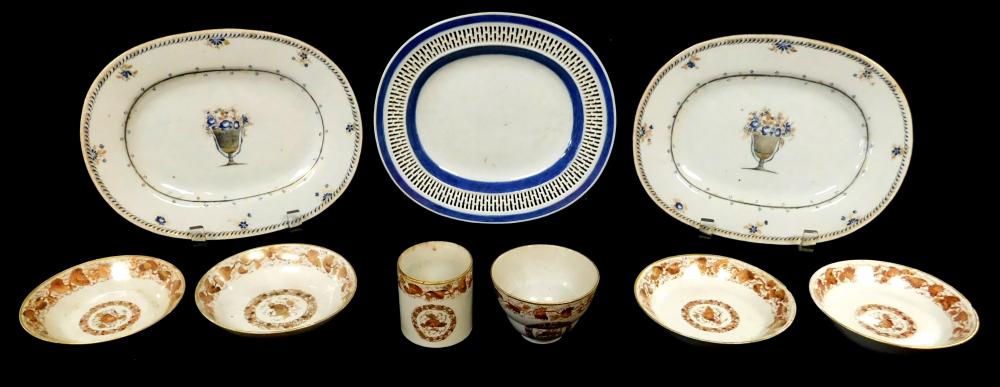 Appraisal: ASIAN Chinese Export porcelain th th C nine pieces including