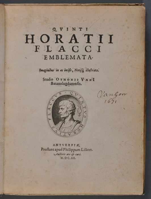 Appraisal: EMBLEM BOOK VEEN OTTO VAN QUINTI HORATII FLACCI EMBLEMATA Antwerp