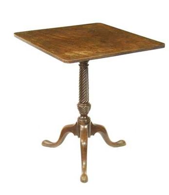 Appraisal: A George III mahogany tripod table the rectangular tilt top