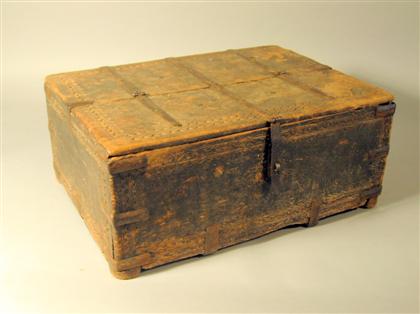 Appraisal: Continental carved document box th century The rectangular top with