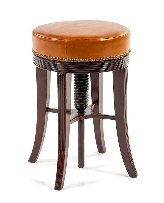 Appraisal: An American Mahogany Piano Stool Height inches An American Mahogany