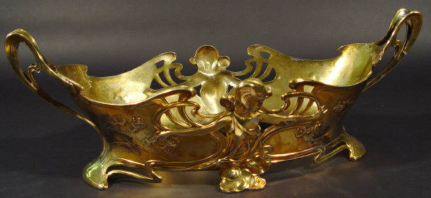 Appraisal: WMF Art Nouveau gilt metal centrepiece cast in relief with