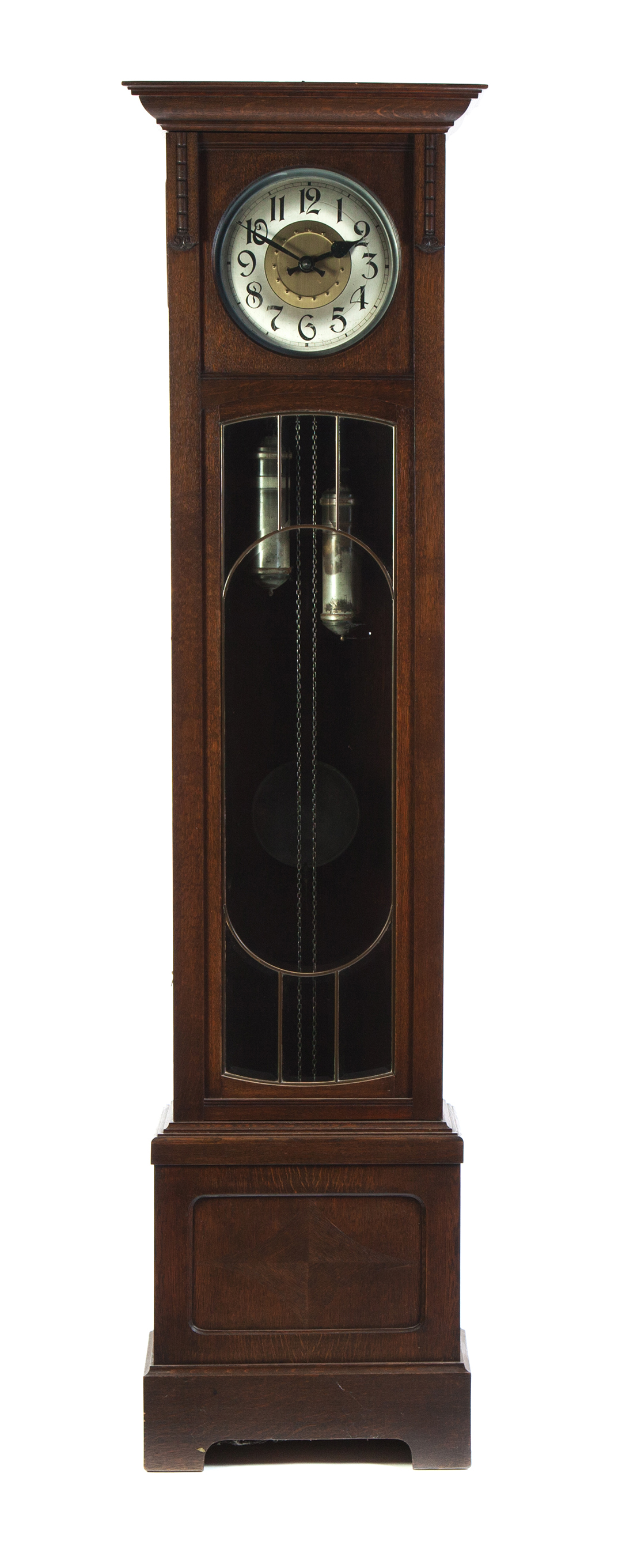 Appraisal: GERMAN TALL CASE CLOCK First quarter- th century dark quarter-sawn