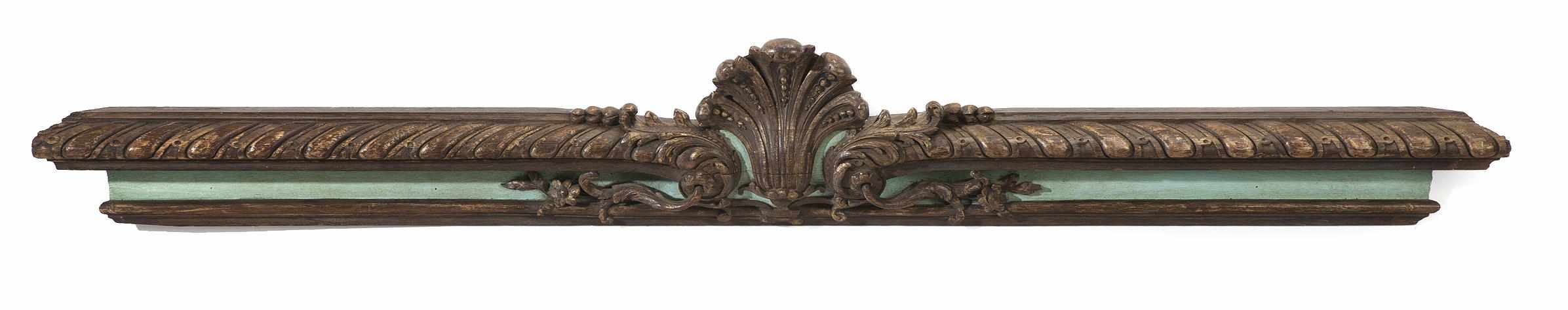 Appraisal: A Louis XVI style carved giltwood and paint decorated pelmet