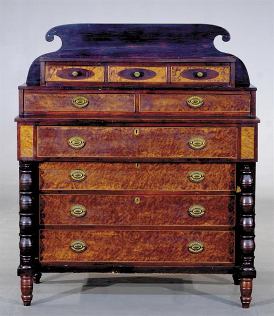 Appraisal: American Empire mahogany and bird's-eye maple chest of drawers circa