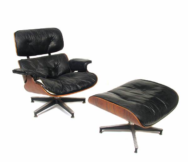 Appraisal: A Charles amp Ray Eames lounge chair and ottoman rosewood