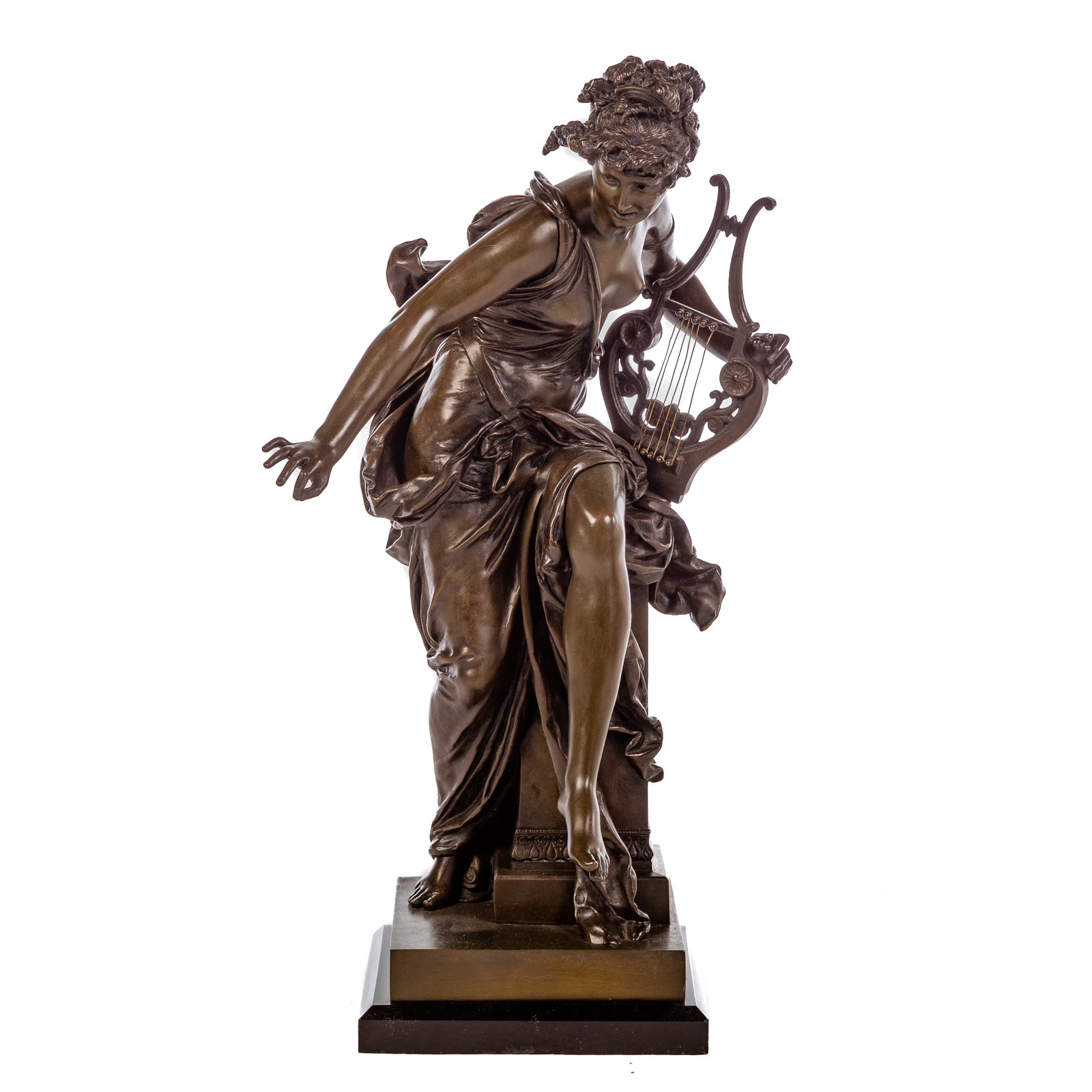 Appraisal: ALBERT CARRIERE-BELLEUSE THE MUSE HARMONIE BRONZE French - Classical female