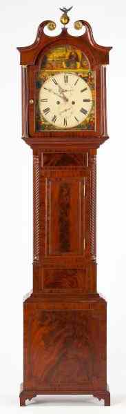 Appraisal: English Tall Case Clock th centurymahogany and mahogany veneers the