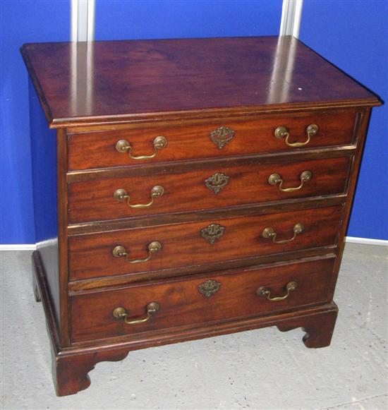 Appraisal: George III mahogany straight fronted chest of four long graduated