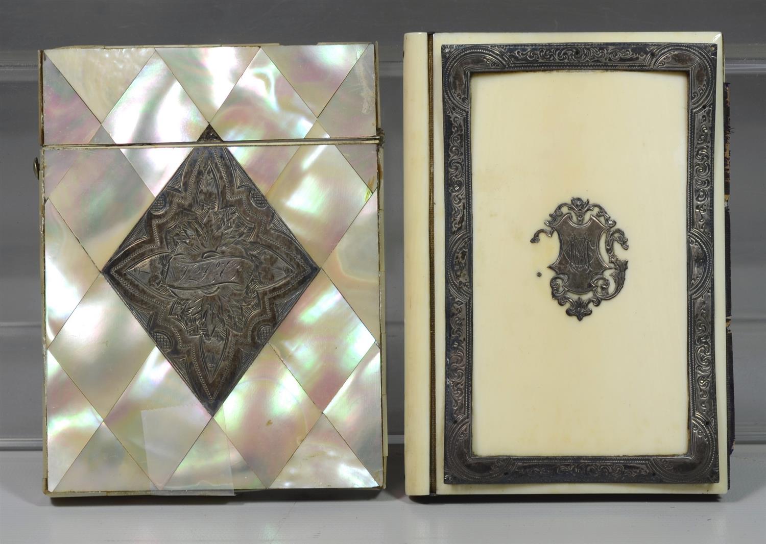 Appraisal: Silver mounted French celluloid Aide Memoire together with a silver