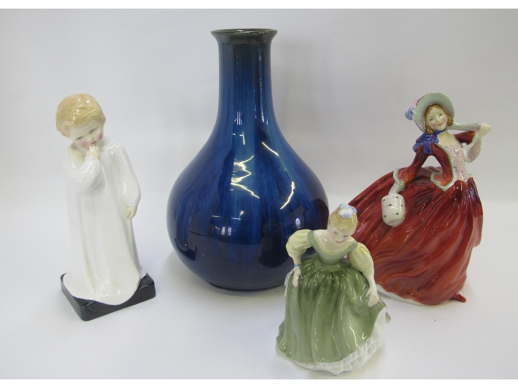 Appraisal: Three Royal Doulton figures and a Denby vase to include