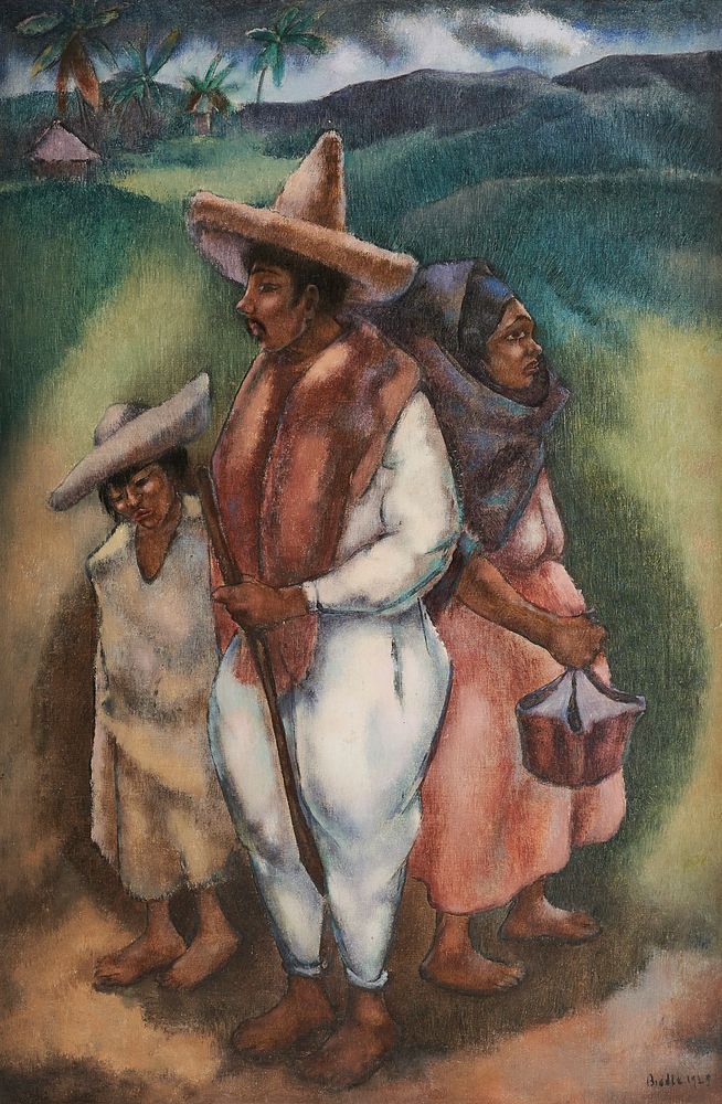 Appraisal: George Biddle Three Beggars Oil on Canvas George Biddle American