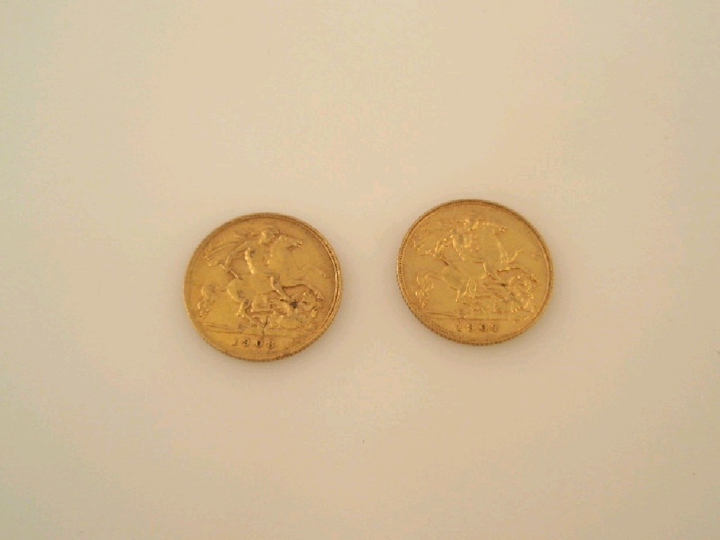 Appraisal: Two half sovereigns