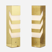 Appraisal: Modern TABLE LAMPS PAIR c brass acrylic h w d