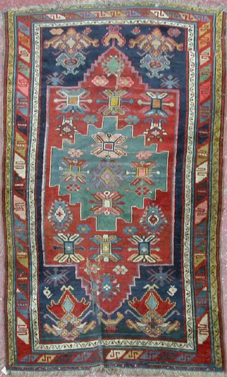 Appraisal: A Kazak rug late th early th century the indigo