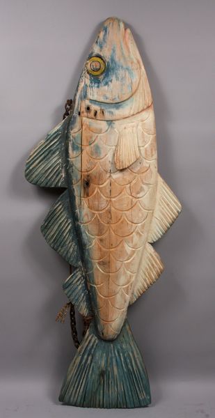 Appraisal: John Caldwell British carved wood fish h x l detailed