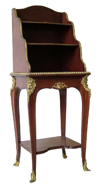 Appraisal: Small French mahogany and ormolu mounted graduated three tier etagere