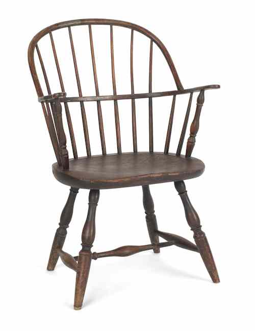 Appraisal: Chester County Pennsylvania bowback Windsor armchair ca made by J