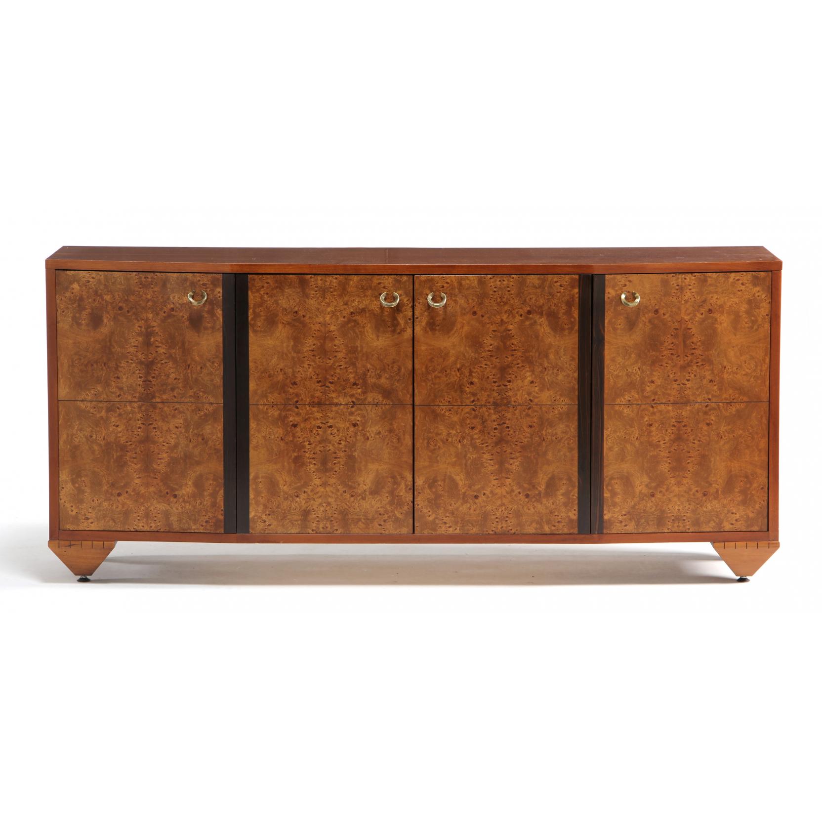 Appraisal: Modernist Sideboard late th century cherry burl ash and rosewood