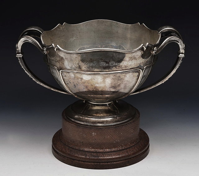 Appraisal: A SILVER TWIN HANDLED ROSE BOWL by Mappin Webb Birmingham