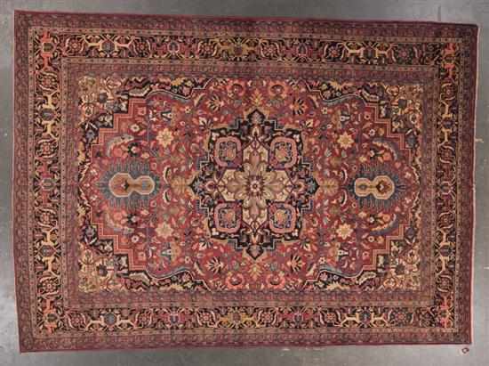 Appraisal: Semi-antique Tabriz carpet Persia circa x Estimate - Slight wear