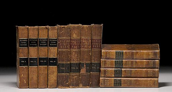 Appraisal: TWELVE LEATHERBOUND BOOKS ON HISTORY three sets of vols each