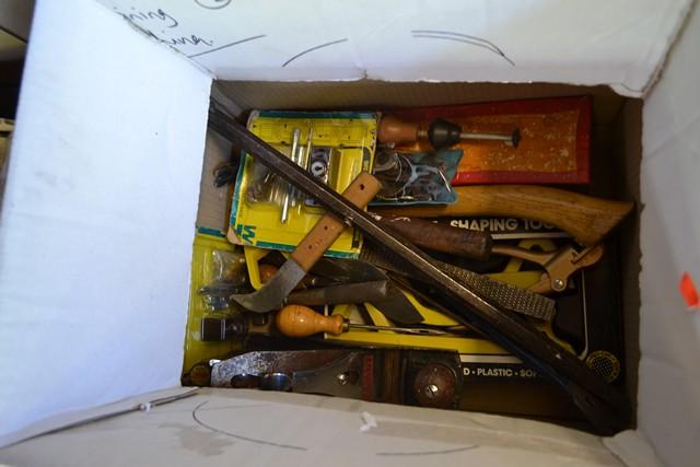 Appraisal: BOX OF ASSORTED HAND TOOLS INCL PLANES FILES ETC