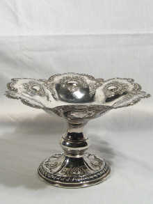 Appraisal: A footed silver fruit dish maker's mark Walker Hall Sheffield