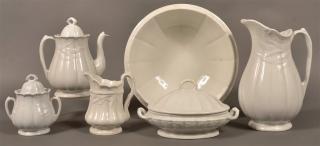 Appraisal: Pcs of Wheat Pattern White Ironstone China Six Pieces of