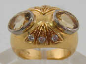 Appraisal: A yellow metal tests carat gold ring set with yellow